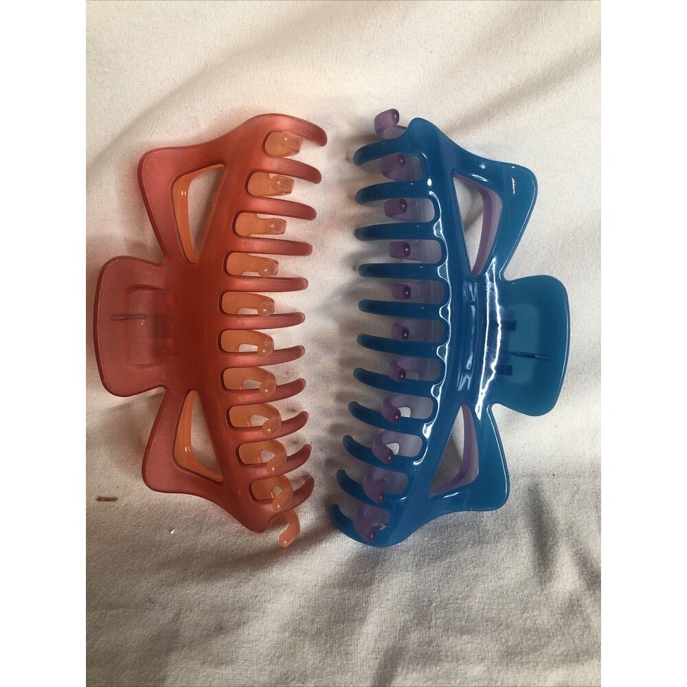 2-Large 2 Tone Hair Claw Clips New!